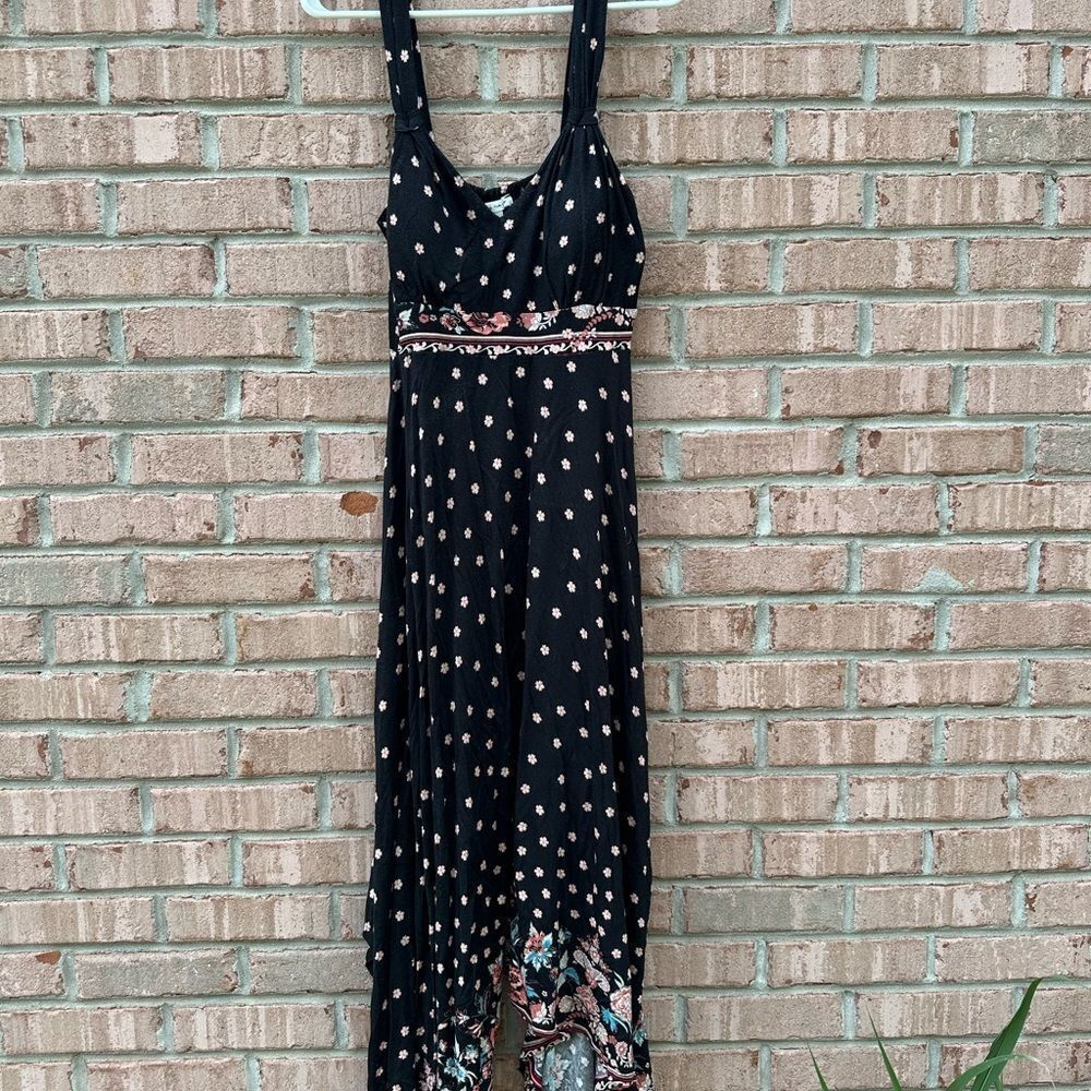 American Rag Black and Pink Floral Maxi Dress